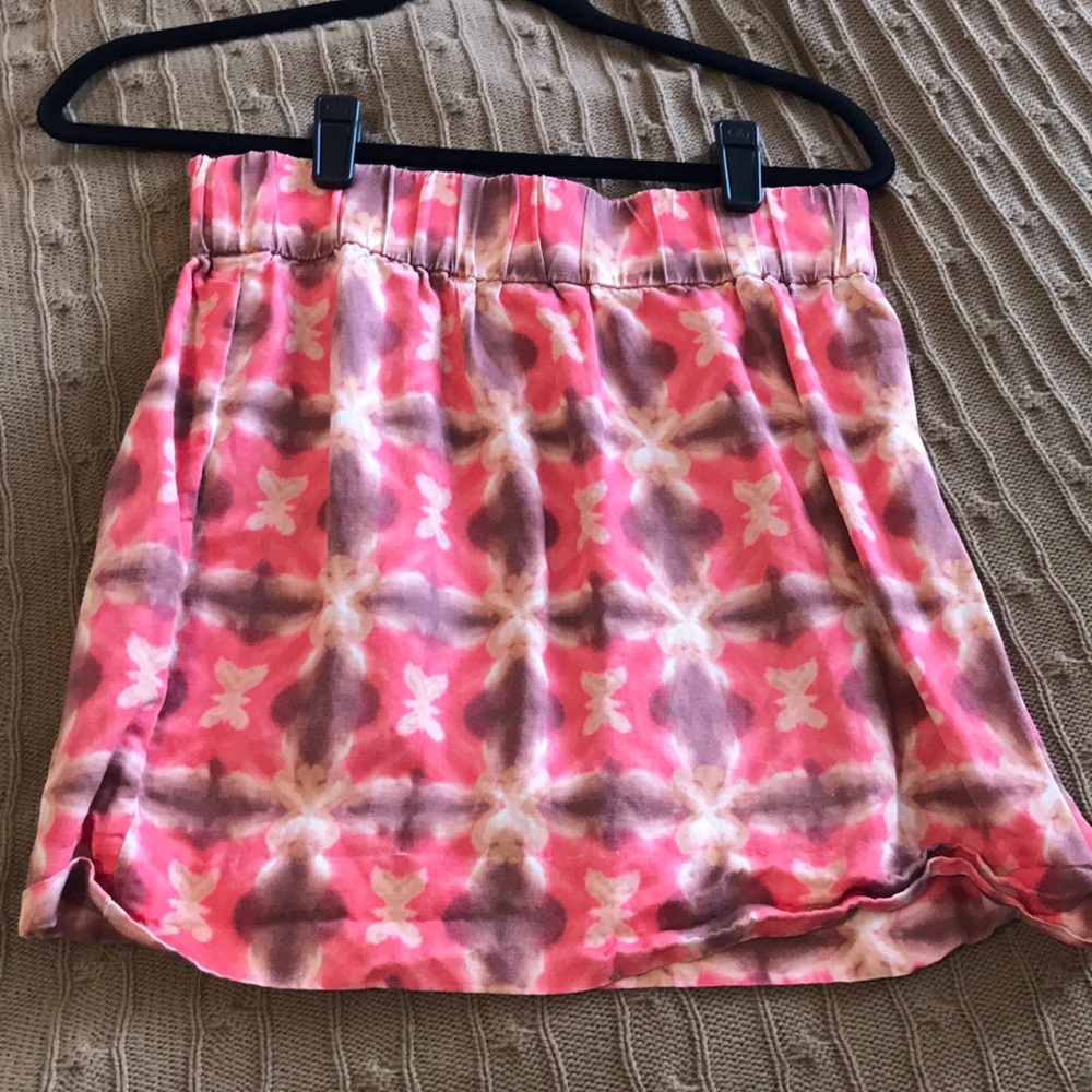 JCrew pink ink blot print skirt